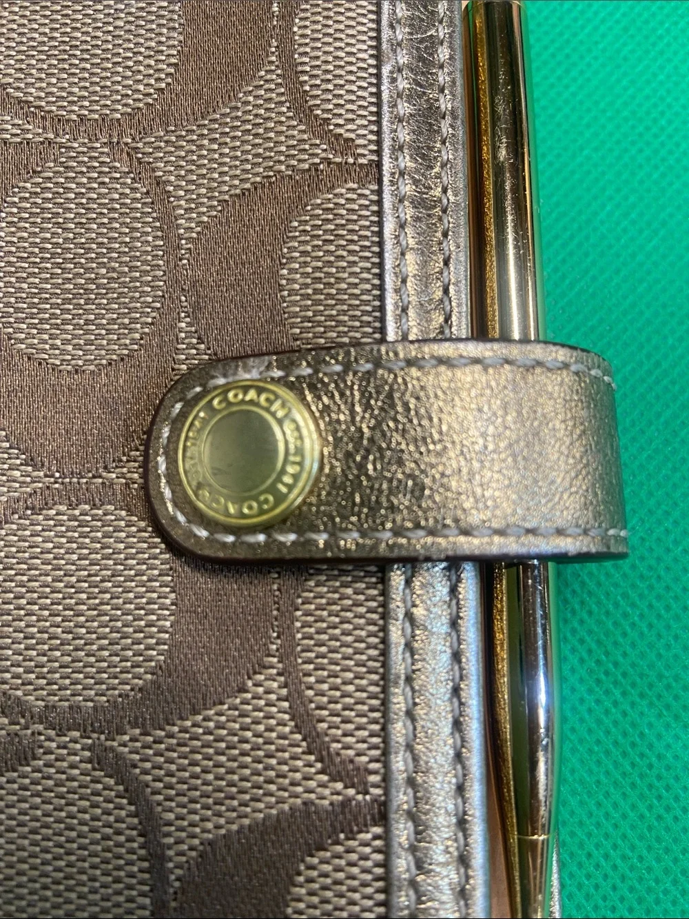 Vintage Coach Signature Wallet with Gold Pen